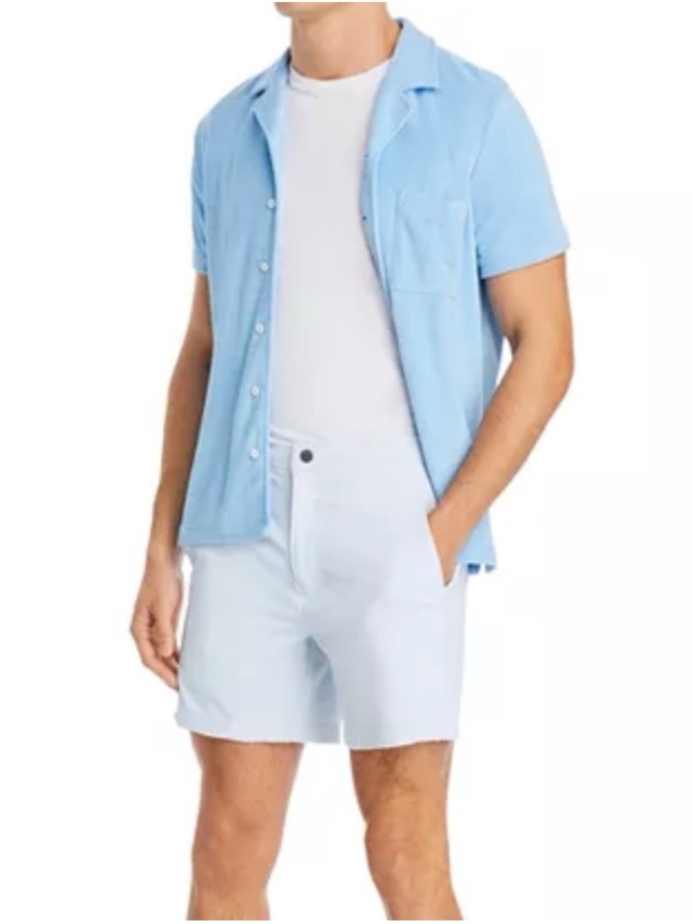 NWT Onia Towel Terry Camp Shirt Size XXL Air Blue